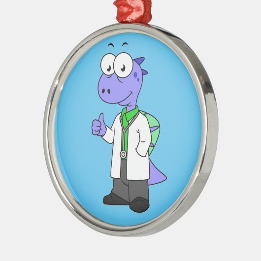 Illustratie van een Spinosaurus-arts. Metalen Ornament (Links)