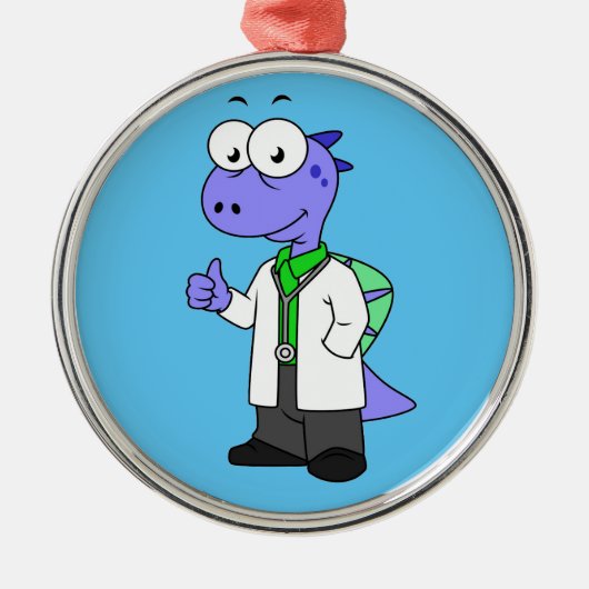 Illustratie van een Spinosaurus-arts. Metalen Ornament (Voorkant)