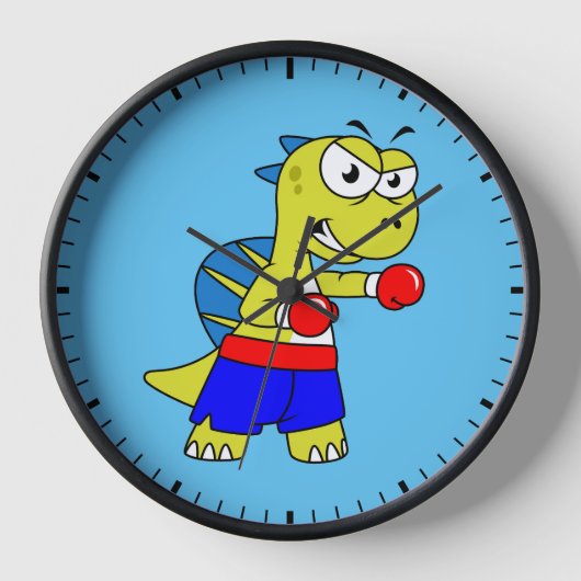 Illustratie van een Spinosaurus boksen. (Voorkant)