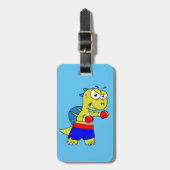 Illustratie van een Spinosaurus boksen. Bagagelabel (Voorkant verticaal)