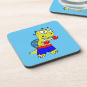 Illustratie van een Spinosaurus boksen. Bier Onderzetter (Linkerzijde)