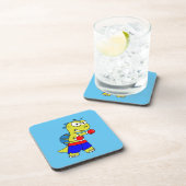 Illustratie van een Spinosaurus boksen. Bier Onderzetter (Rechterzijde)