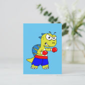 Illustratie van een Spinosaurus boksen. Briefkaart (Staand voorkant)