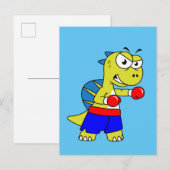 Illustratie van een Spinosaurus boksen. Briefkaart (Voorkant / Achterkant)