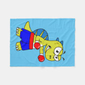 Illustratie van een Spinosaurus boksen. Fleece Deken (Voorkant (Horizontaal))