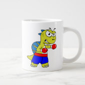 Illustratie van een Spinosaurus boksen. Grote Koffiekop (Rechts)