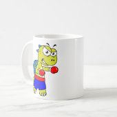 Illustratie van een Spinosaurus boksen. Koffiemok (Voorkant links)