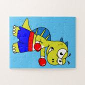 Illustratie van een Spinosaurus boksen. Legpuzzel (Horizontaal)