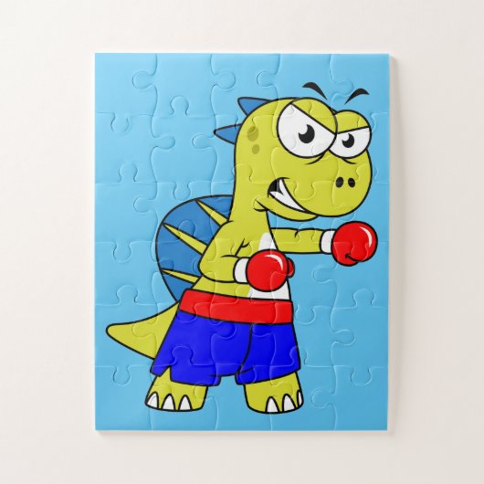 Illustratie van een Spinosaurus boksen. Legpuzzel (Verticaal)