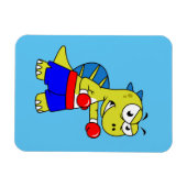 Illustratie van een Spinosaurus boksen. Magneet (Horizontaal)