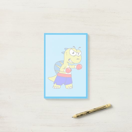 Illustratie van een Spinosaurus boksen. Post-it® Notes (Op bureau)