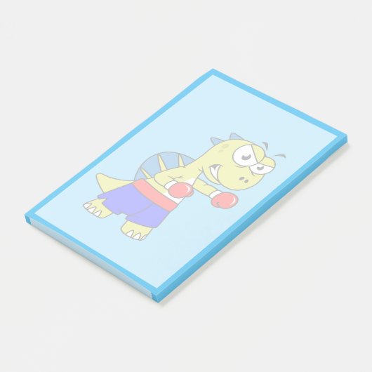 Illustratie van een Spinosaurus boksen. Post-it® Notes (Schuin)