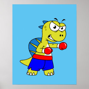Illustratie van een Spinosaurus boksen. Poster