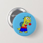 Illustratie van een Spinosaurus boksen. Ronde Button 5,7 Cm (Voorkant /achterkant)