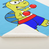 Illustratie van een Spinosaurus boksen. Sherpa Deken (3/4)