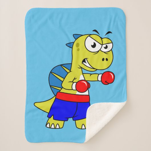 Illustratie van een Spinosaurus boksen. Sherpa Deken (Voorkant)