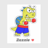 Illustratie van een Spinosaurus boksen. Sticker (Vel)