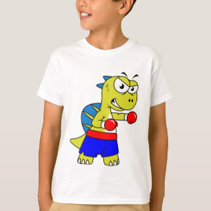 Illustratie van een Spinosaurus boksen. T-shirt