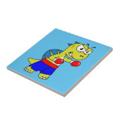 Illustratie van een Spinosaurus boksen. Tegeltje (Zijkant)