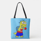 Illustratie van een Spinosaurus boksen. Tote Bag (Achterkant)