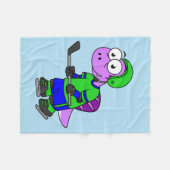 Illustratie van een Spinosaurus hockeyer. Fleece Deken (Voorkant (Horizontaal))