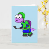 Illustratie van een Spinosaurus hockeyer. Kaart (Gele Bloem)