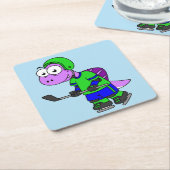 Illustratie van een Spinosaurus hockeyer. Kartonnen Onderzetters (Schuin)