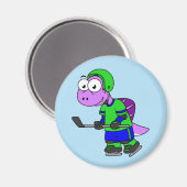 Illustratie van een Spinosaurus hockeyer. Magneet (Voorkant / Achterkant)