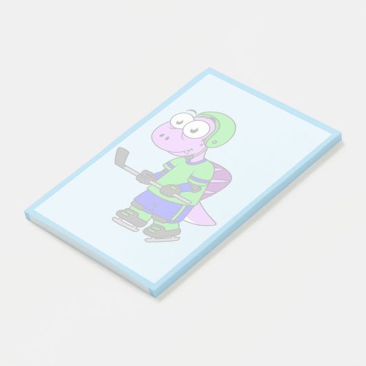 Illustratie van een Spinosaurus hockeyer. Post-it® Notes (Schuin)