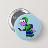 Illustratie van een Spinosaurus hockeyer. Ronde Button 5,7 Cm (Voorkant /achterkant)