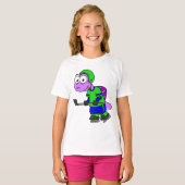 Illustratie van een Spinosaurus hockeyer. T-shirt (Voorkant volledig)
