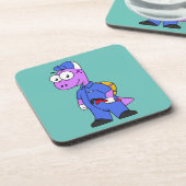 Illustratie van een Spinosaurus loodgieter. Bier Onderzetter (Linkerzijde)