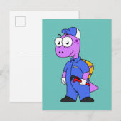 Illustratie van een Spinosaurus loodgieter. Briefkaart (Voorkant / Achterkant)