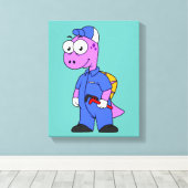 Illustratie van een Spinosaurus loodgieter. Canvas Afdruk (Insitu (Houten vloer))