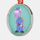 Illustratie van een Spinosaurus loodgieter. Metalen Ornament (Links)