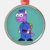 Illustratie van een Spinosaurus loodgieter. Metalen Ornament (Voorkant)