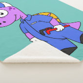 Illustratie van een Spinosaurus loodgieter. Sherpa Deken (3/4)