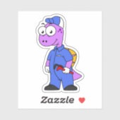 Illustratie van een Spinosaurus loodgieter. Sticker (Vel)