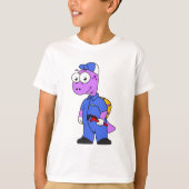 Illustratie van een Spinosaurus loodgieter. T-shirt (Voorkant)
