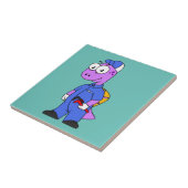 Illustratie van een Spinosaurus loodgieter. Tegeltje (Zijkant)