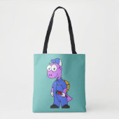 Illustratie van een Spinosaurus loodgieter. Tote Bag (Voorkant)