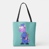 Illustratie van een Spinosaurus loodgieter. Tote Bag (Achterkant)