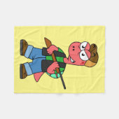 Illustratie van een Spinosaurusjager met Pistool. Fleece Deken (Voorkant (Horizontaal))