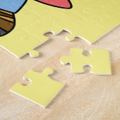 Illustratie van een Spinosaurusjager met Pistool. Legpuzzel (Zijkant)