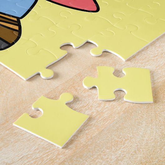 Illustratie van een Spinosaurusjager met Pistool. Legpuzzel (Zijkant)