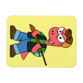 Illustratie van een Spinosaurusjager met Pistool. Magneet (Horizontaal)