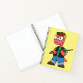 Illustratie van een Spinosaurusjager met Pistool. Notitieboek (Binnen)