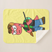 Illustratie van een Spinosaurusjager met Pistool. Sherpa Deken (Voorkant (horizontaal))