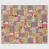  illustratie van een stadsgebouw in de voor cadeaupapier (Vlak)