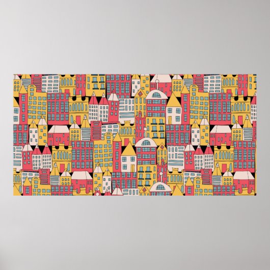  illustratie van een stadsgebouw in de voor poster (Voorkant)